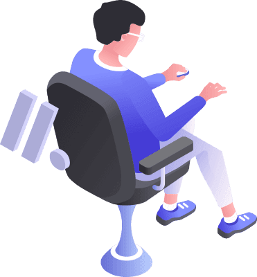 Person sitting on chair using computer